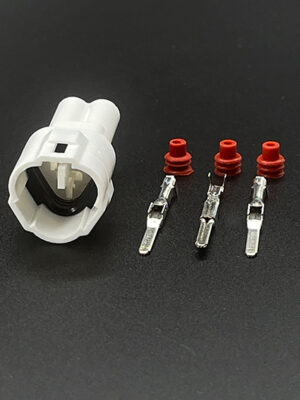 DJ7031F-2-11. Разъём штыревой 3-х контактный в белом корпусе