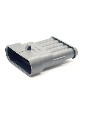 282107-1. ЖНСК434432-115. Корпус штыревой 5-ти контактный  серии SuperSeal 1,5.(Российский аналог).