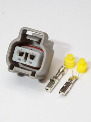 DJ 7025-2.2-21. Разъём гнездовой 2-х контактный с 2-мя нижними направляющими