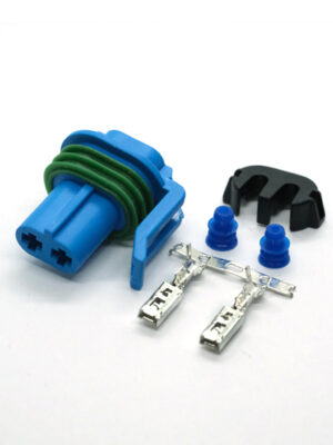 Delphi 15344040 (Blue) . Разъём 2-х конт. гнездовой. Ducon Series 2.8 в синем корпусе. ПТФ OPEL ASTRA