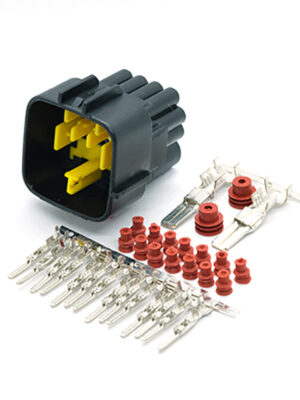 DJ7161Y-2.3/6.3-11. Разъём 16-ти конт. штыревой комбинированный с двумя силовыми контактами+14 слаботочных.