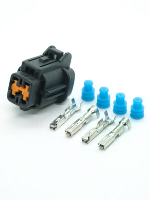DJ7049A-2.2-21 . Разъём гнездовой 4-х контактный. Чёрный корпус
