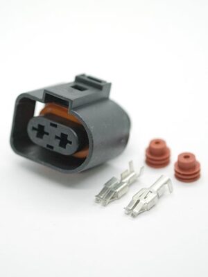 1J0 973 752 Volkswagen Group. Разъём  2-х контактный гнездовой под лиру 4,8 мм.