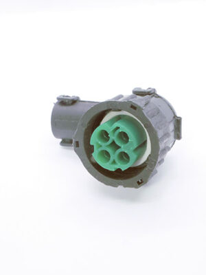 АМР 3-967325-1-с зелёной вставкой. Корпус байонетный гнездовой 4 pin.с адаптером под гофру 8,5 мм.Российский аналог.