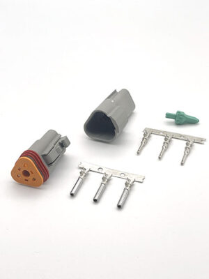 DT06-3S+DT04-3P. Разъём межжгутовой серии DEUTSCH DT , 3-х контактный (Цена за пару)