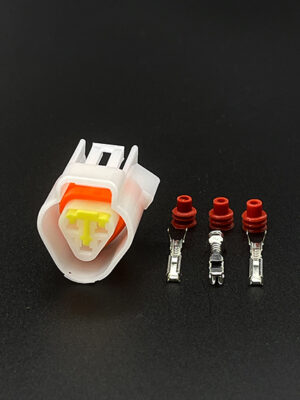 DJ7031Y-2.3-21. FW-C-3F-B. Разъём гнездовой 3-х контактный в белом корпусе.