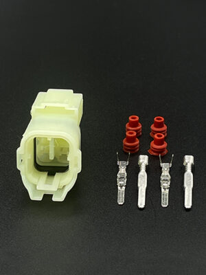 DJ7045F-2.2-11. Разъём штыревой 4-х конт. в бежевом корпусе
