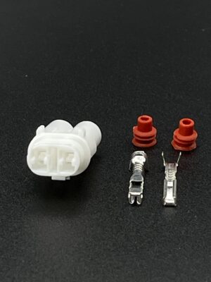 DJ7026-2-21. Разъём гнездовой 2-х контактный в белом (сером) корпусе №2.
