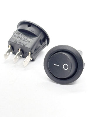 Переключатель SC777-2, круглый, клавишный, с фиксацией ON-ON, 3 pin. 4,8 mm. 12A 250V.
