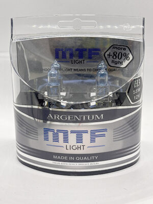 Лампа галогеновая Н3, MTF LIGHT ARGENTUM. 12 V. 55W. (Комплект 2 шт).