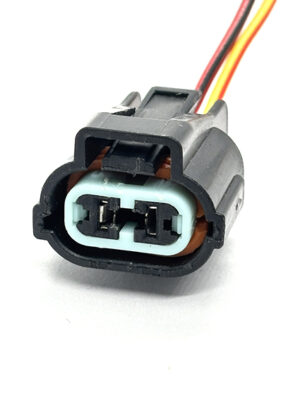 KUM PB045-02027. Разъём 2-х контактный гнездовой. Вентилятор Chevrolet Lacetti с проводом